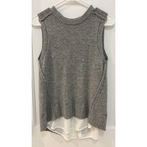 Women’s Brochu Walker Sleeveless Crewneck Wool Cashmere Gray Blend Vest size‎ S